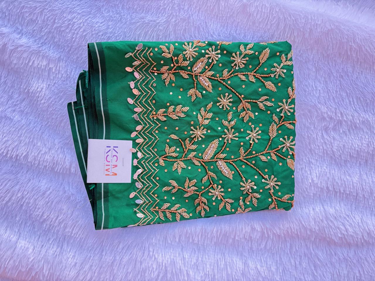 HKK22 Green Maggam Work Blouse
