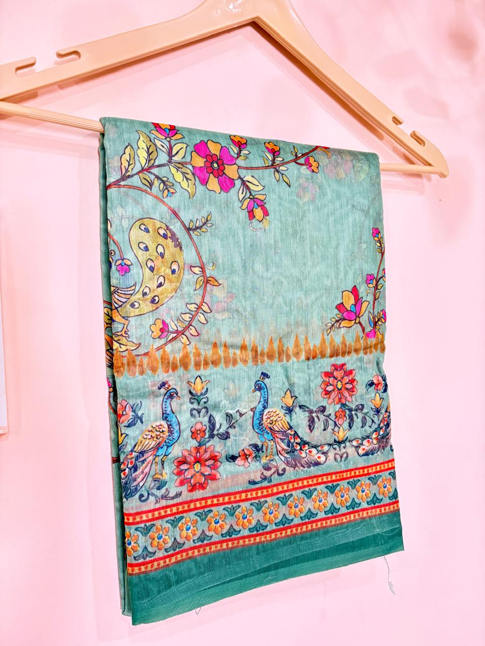 Soft Linen Saree – Lightweight & Elegant Everyday Wear KSM11