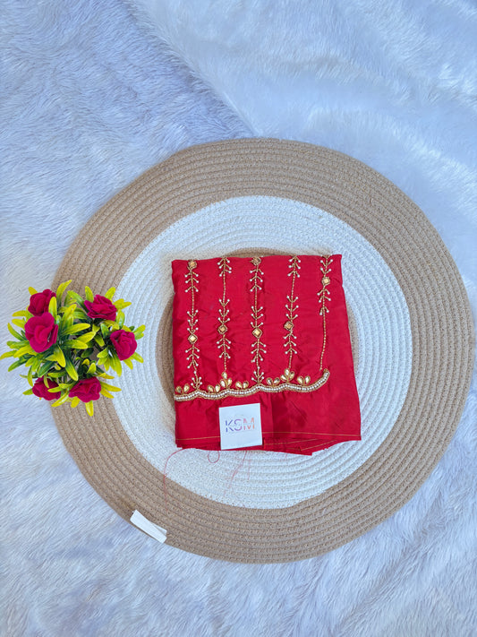 HKRF13 Red Maggam work blouse