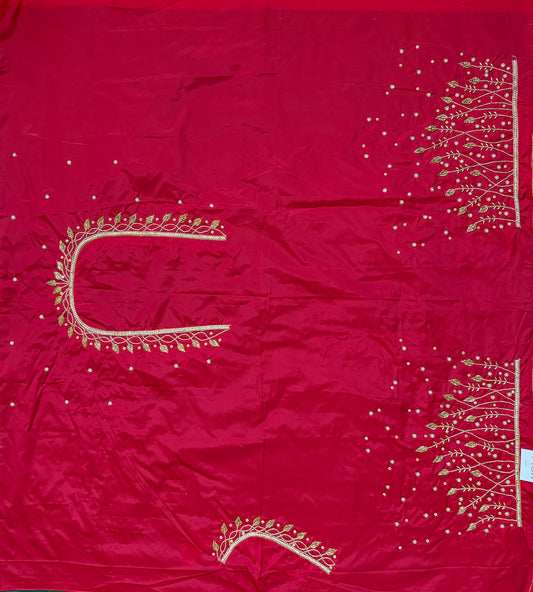 Red maggam work blouse