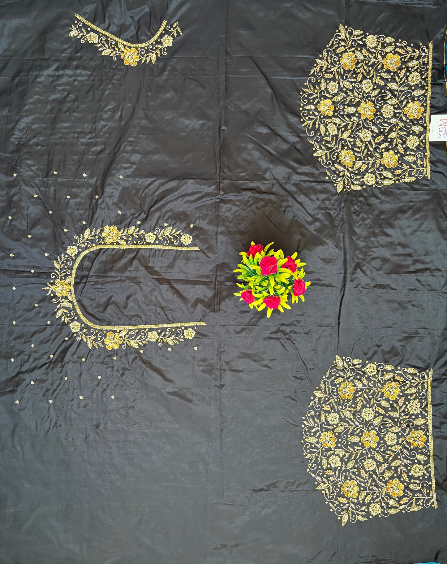 HKK21 Black Heavy Maggam Work Blouse