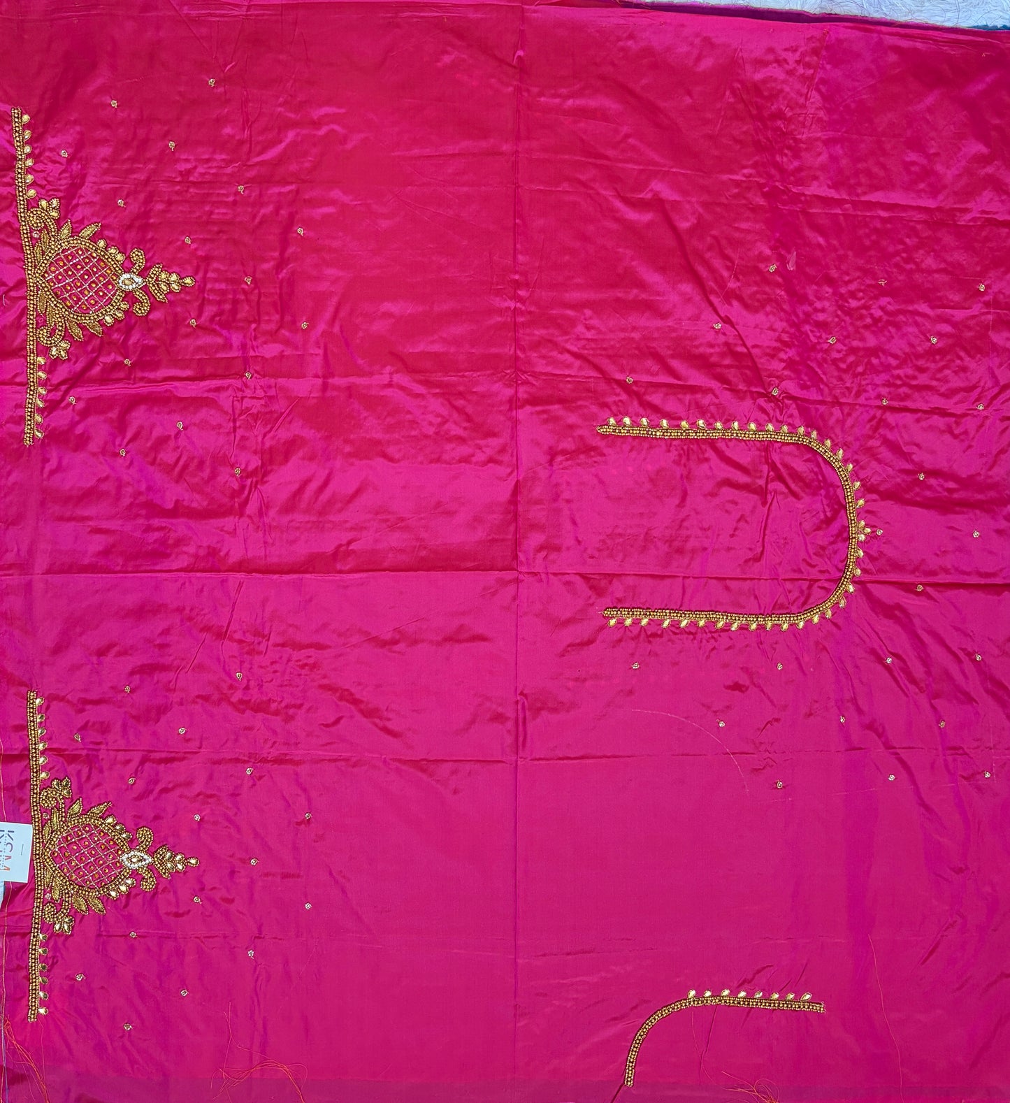 HKRF01 Pink simple Aari work blouse fabric