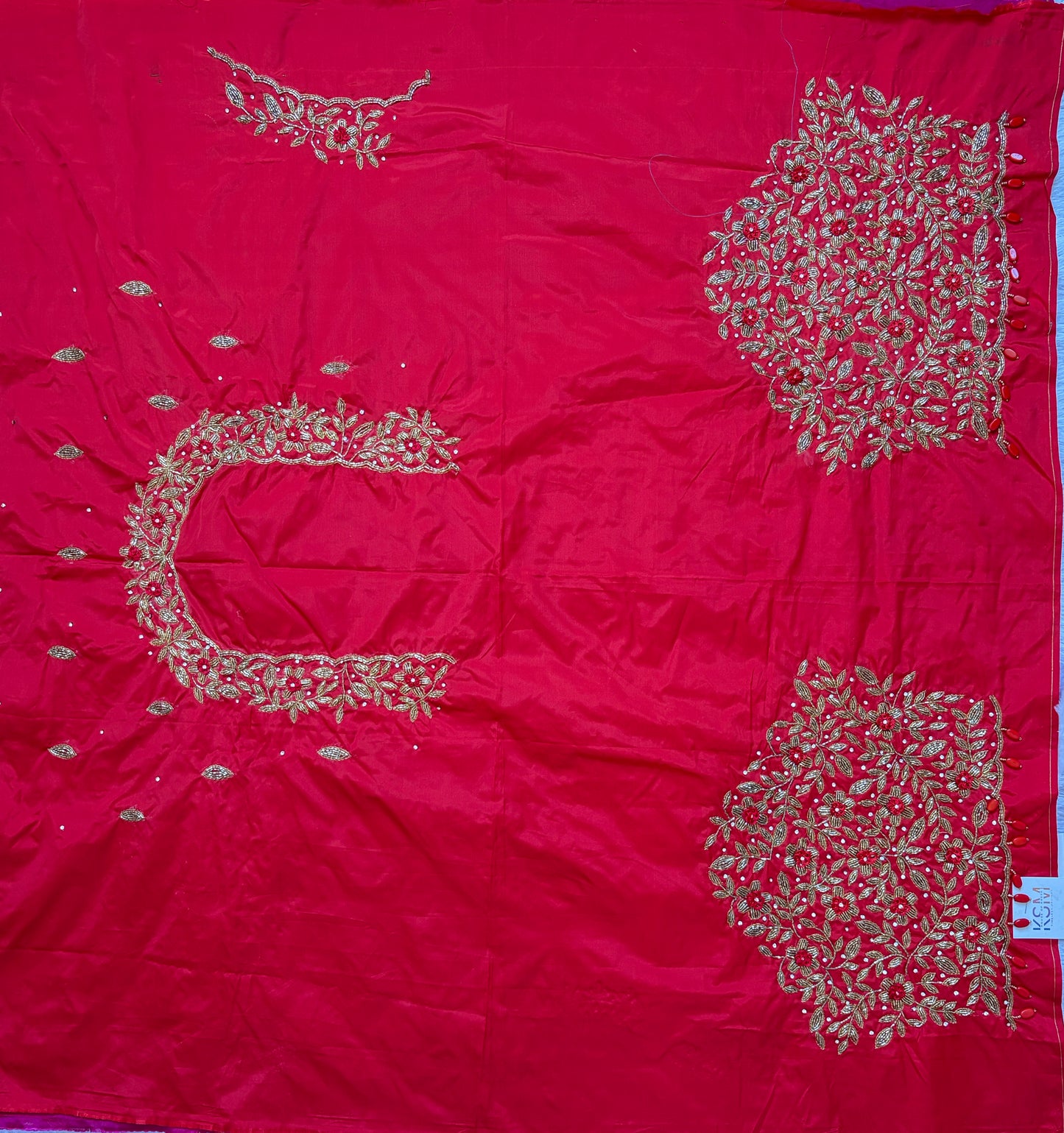 HKRF35 Red bridal Maggam Work Blouse