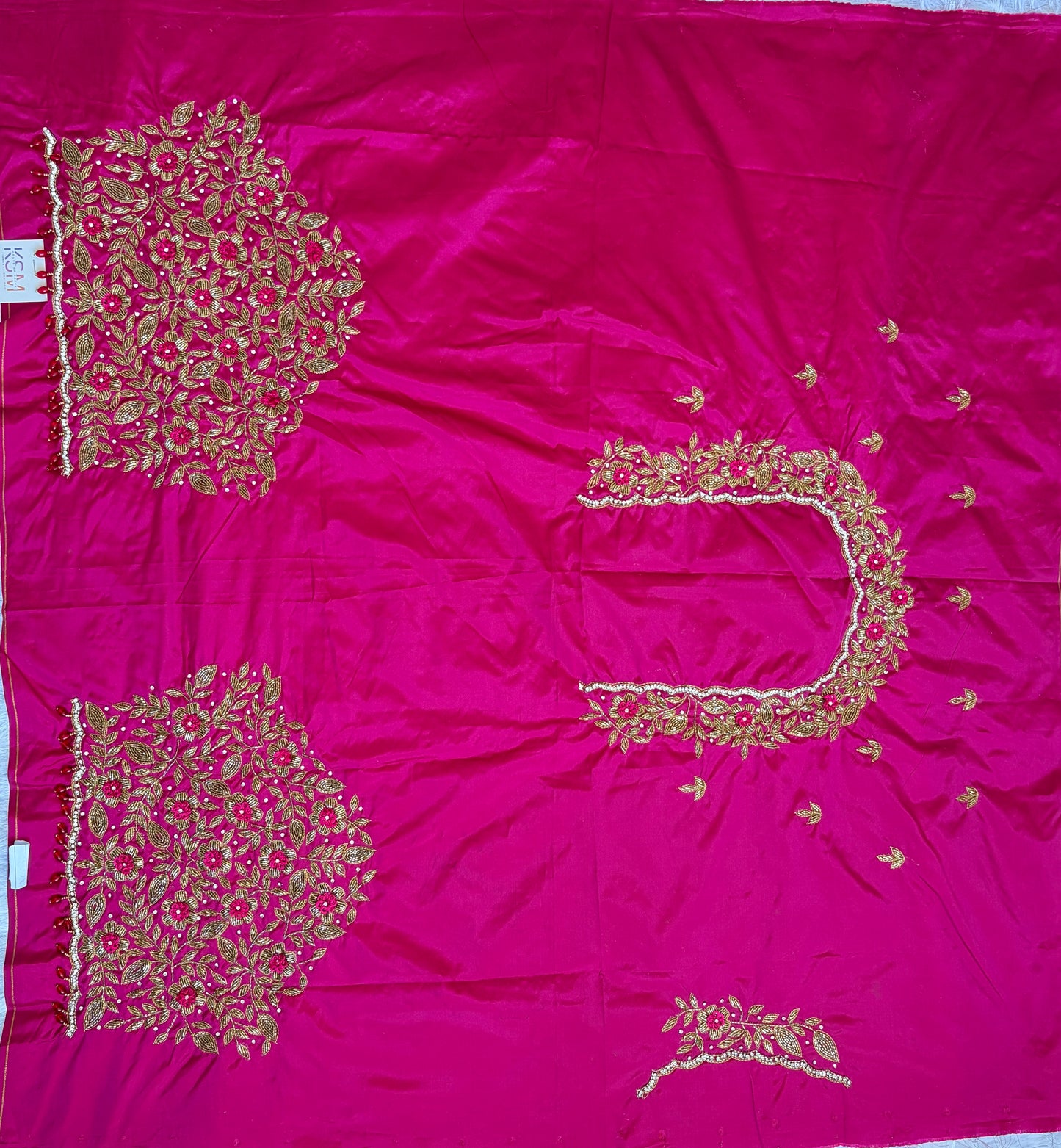 HKRF32 pink bridal Maggam Work Blouse