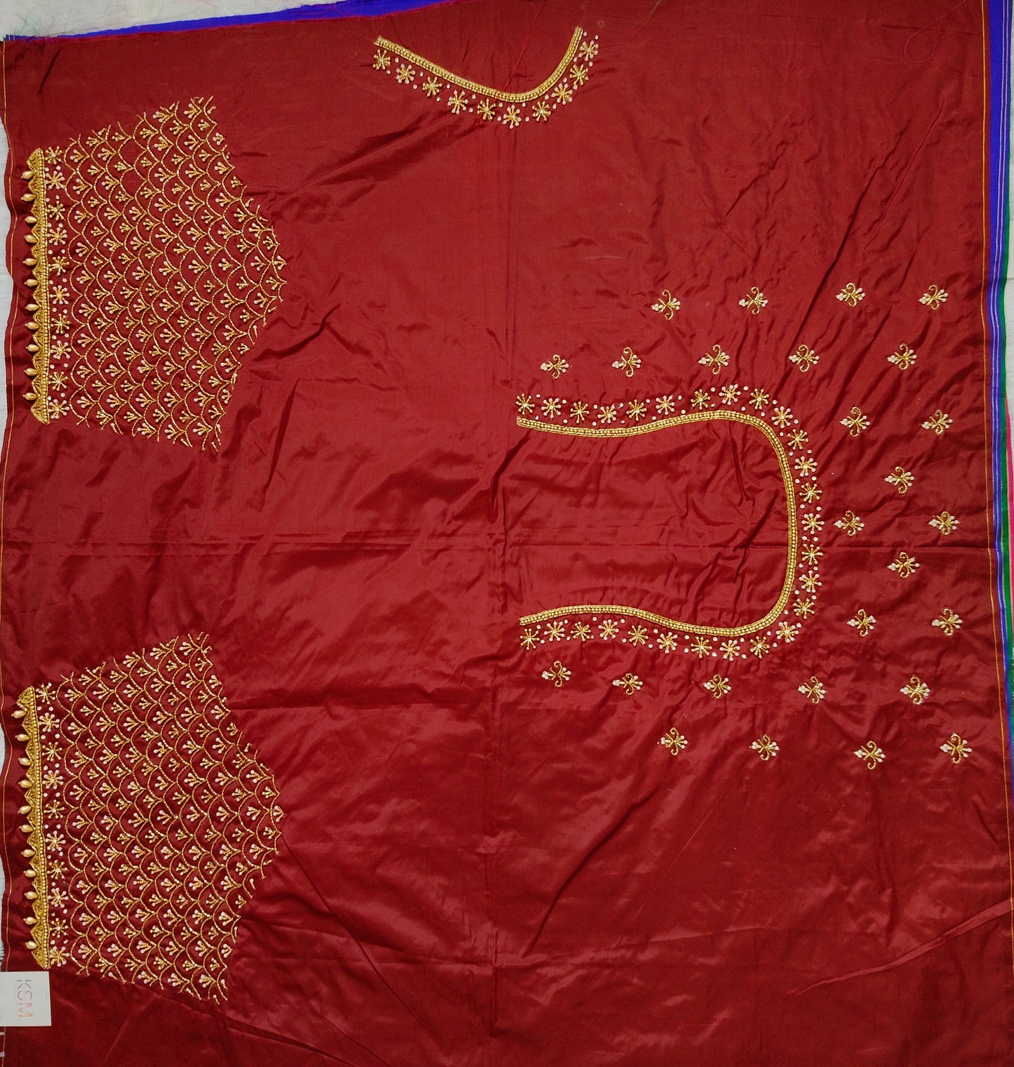 HKRF21 Brown Maggam Work Blouse