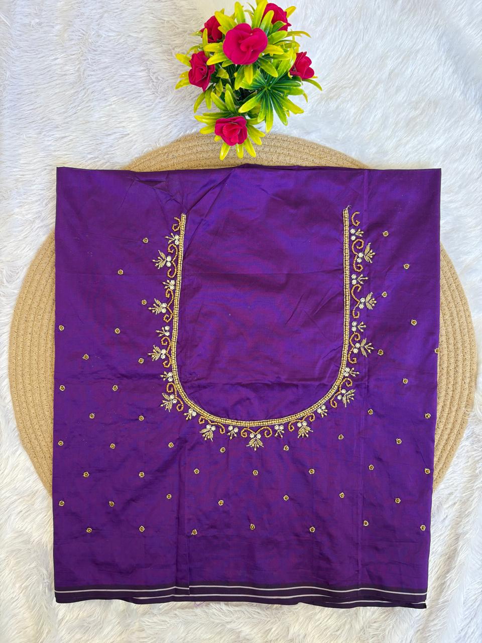 HKK12 purple Maggam Work Blouse
