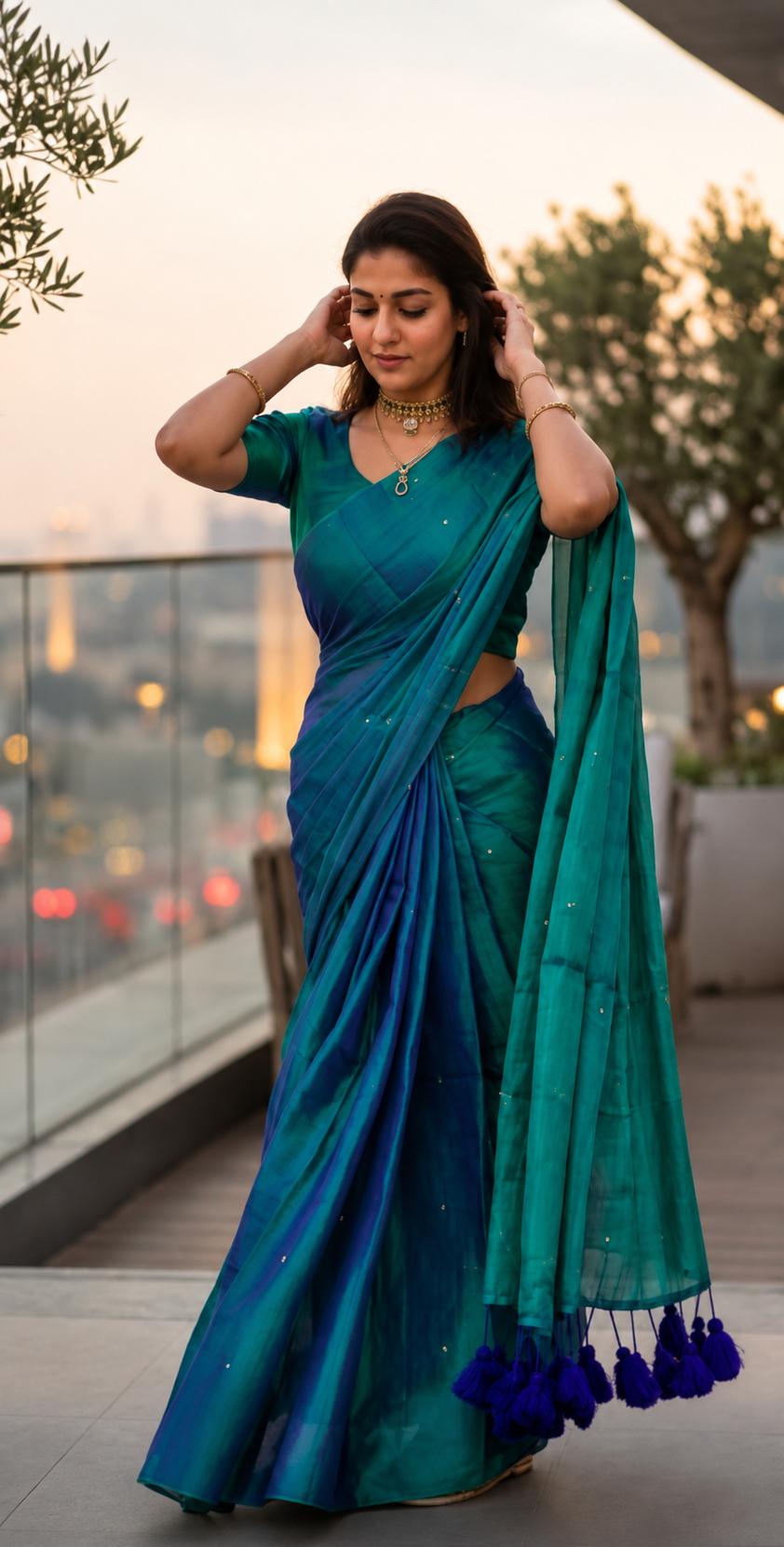 Raga Tissue Dual tone Soft Silk Saree KSM15