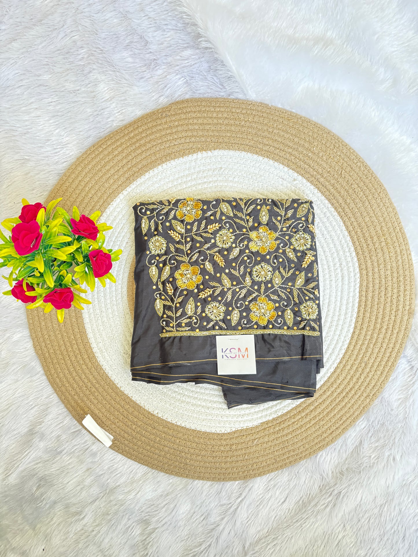 HKK21 Black Heavy Maggam Work Blouse