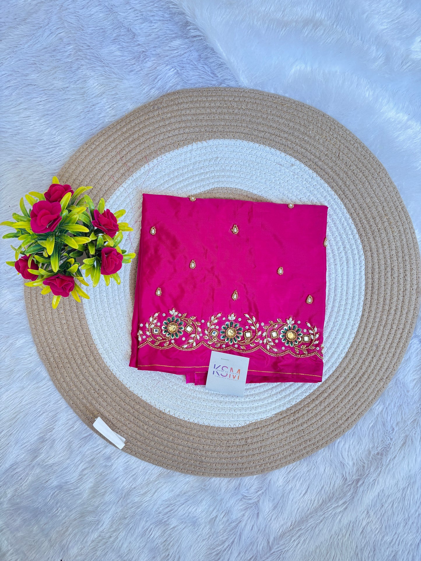 HKR01 PinkMaggam pearl Blouse