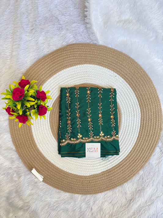 HKRF11 Dark Green Maggam work blouse