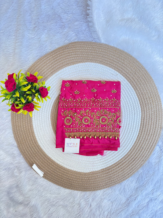 Pink Heavy Maggam Work Blouse