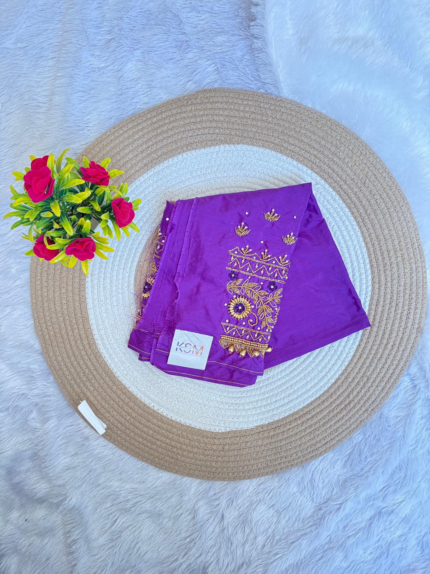 HKRF36 purple Heavy Maggam Work Blouse