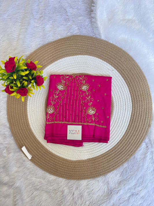 HKK14 V pink Maggam Work Blouse