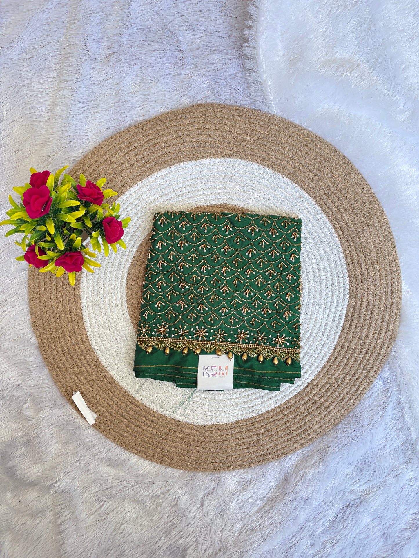 HKRF20 Green Maggam Work Blouse