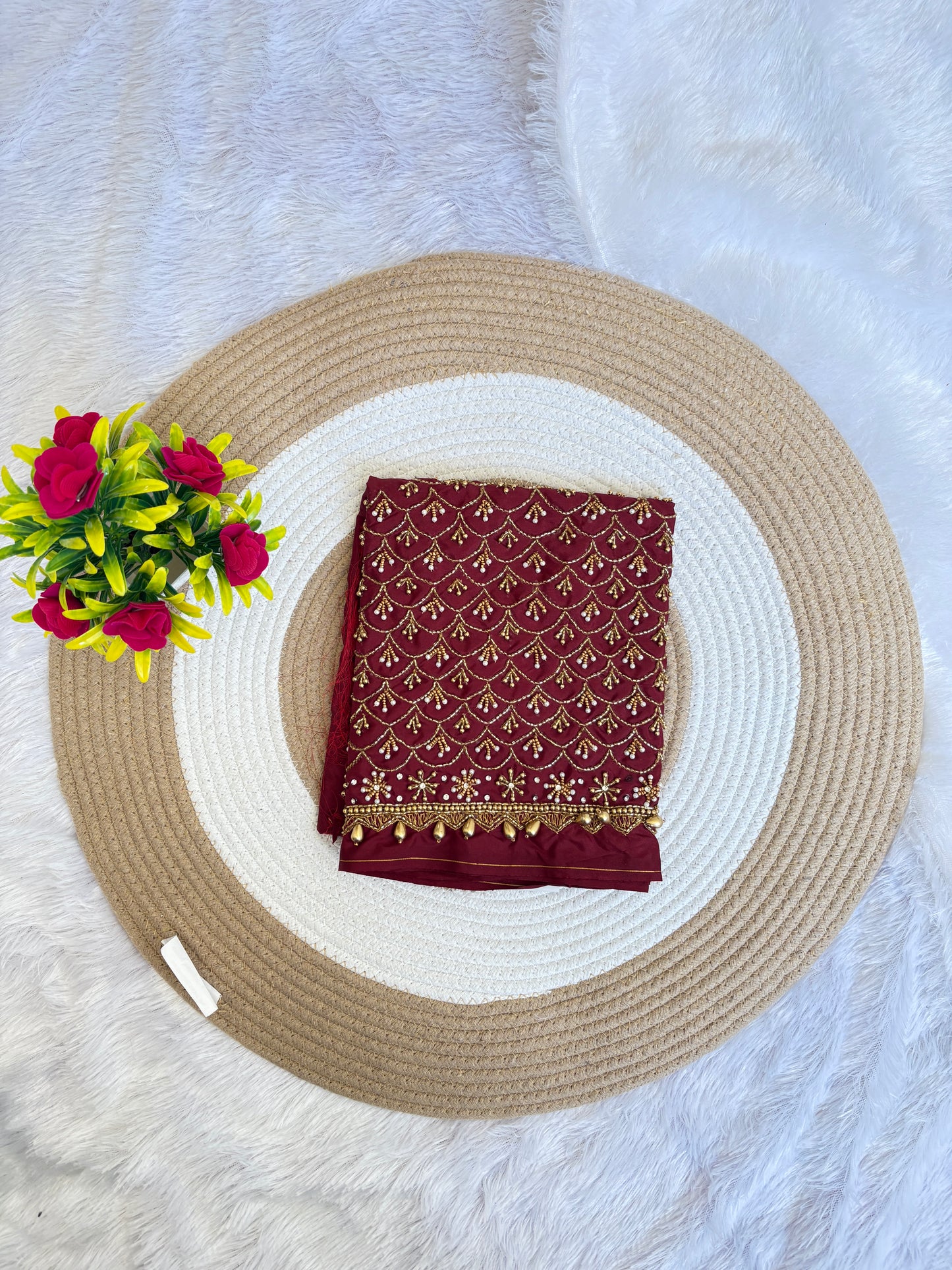 HKRF21 Brown Maggam Work Blouse