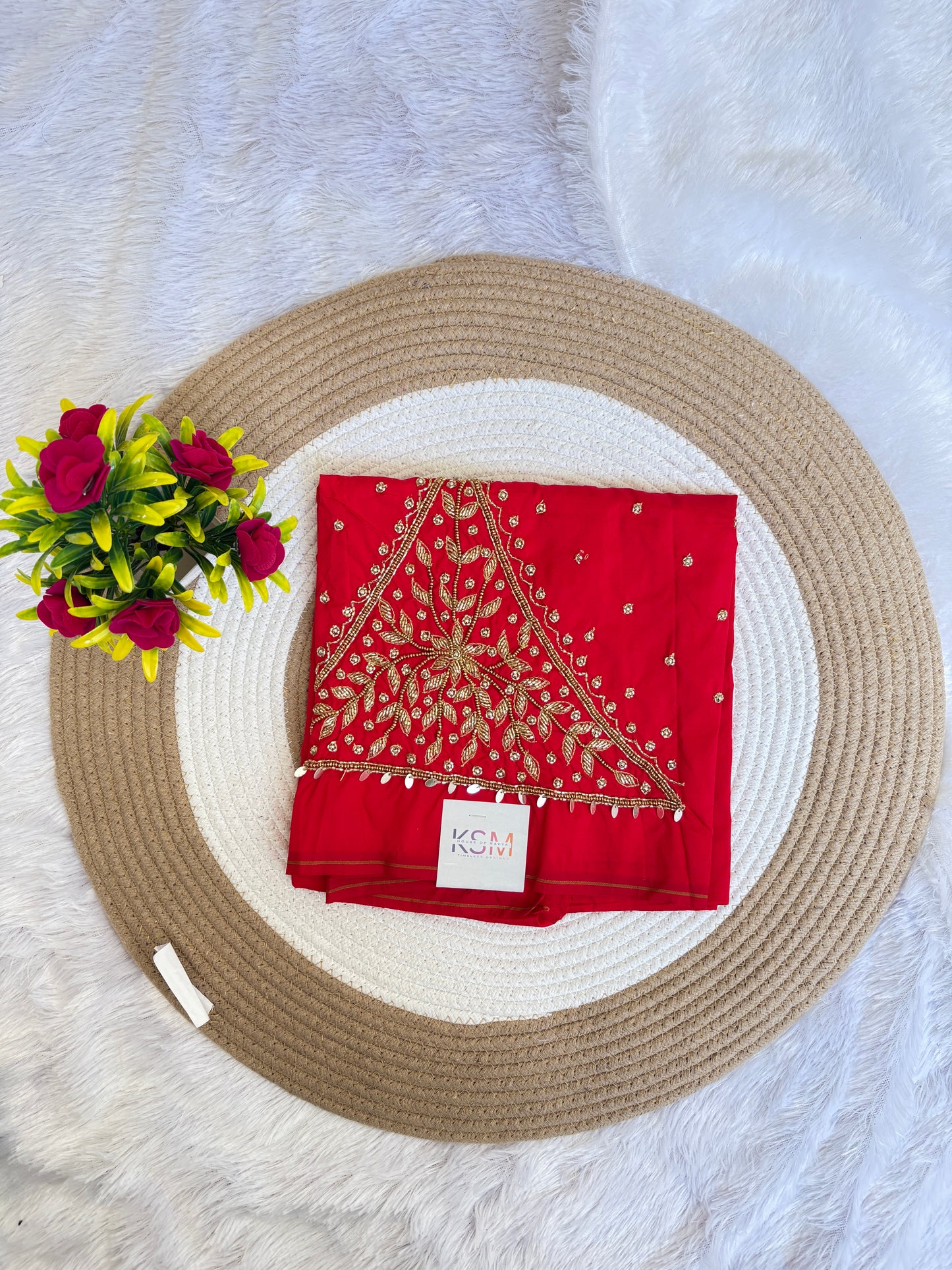 HKK17 Red Maggam Work Blouse