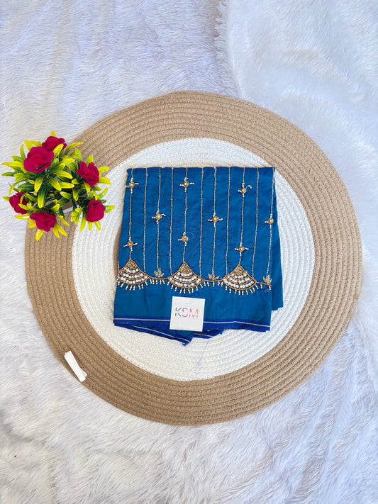 HKK08 Blue Maggam Work Blouse