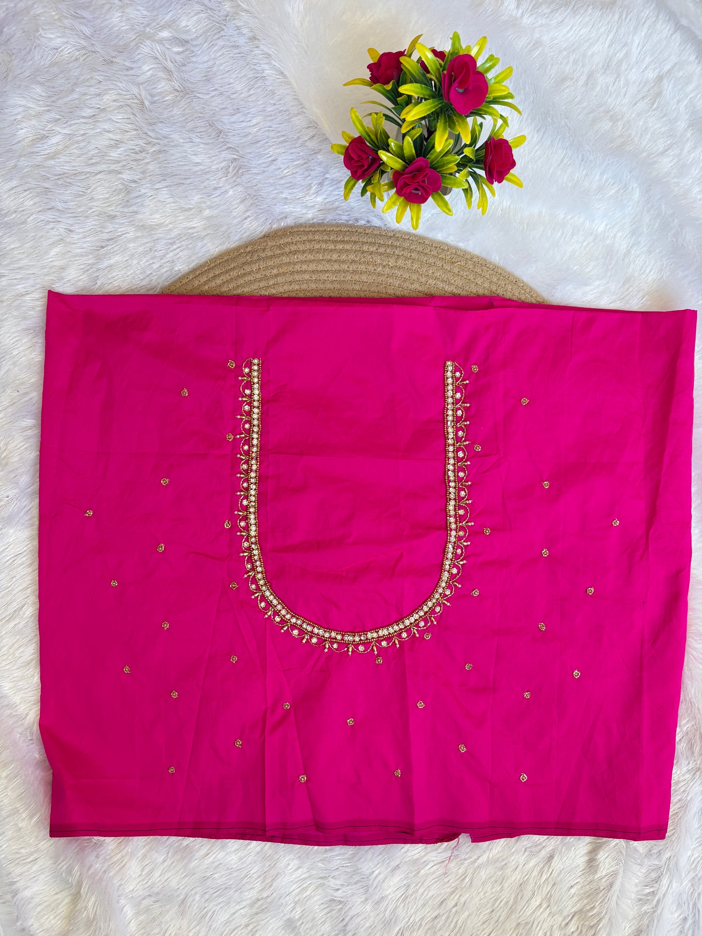 HKK02 & HKK03 Pink Maggam Work Blouse