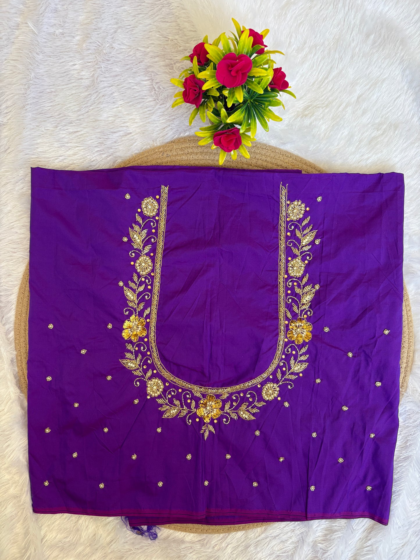 HKK18 Purple bridal Maggam Work Blouse