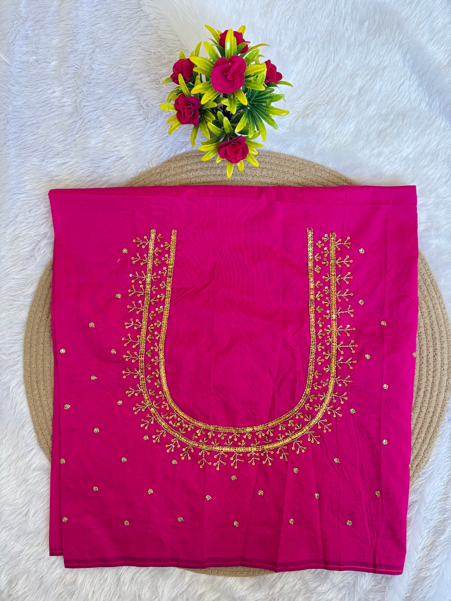 HKK20 pink Maggam Work Blouse