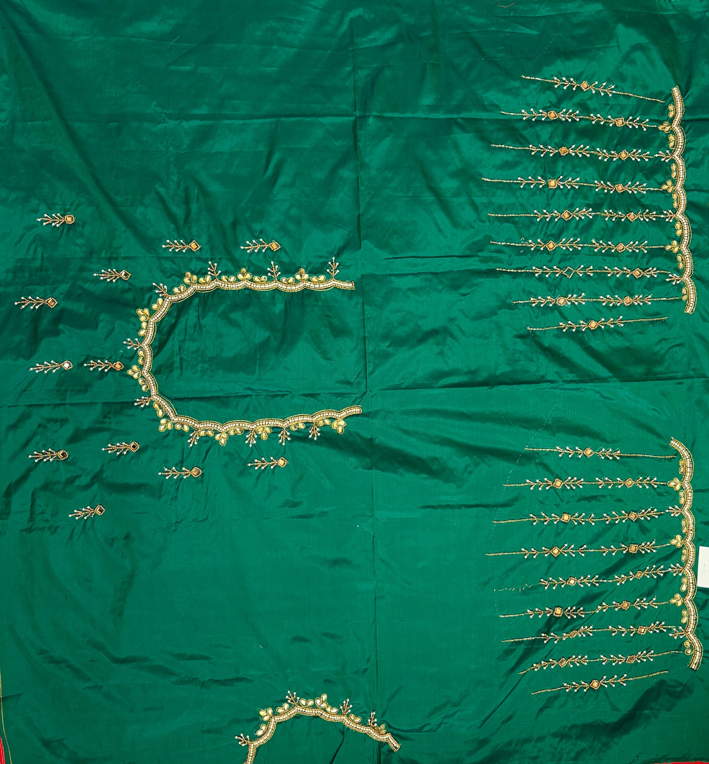 HKRF11 Dark Green Maggam work blouse
