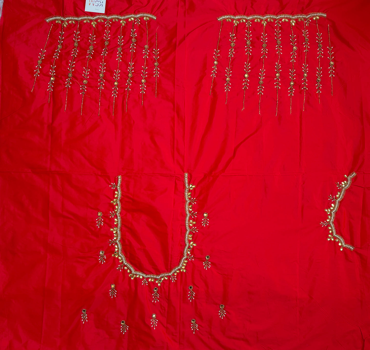 HKRF13 Red Maggam work blouse