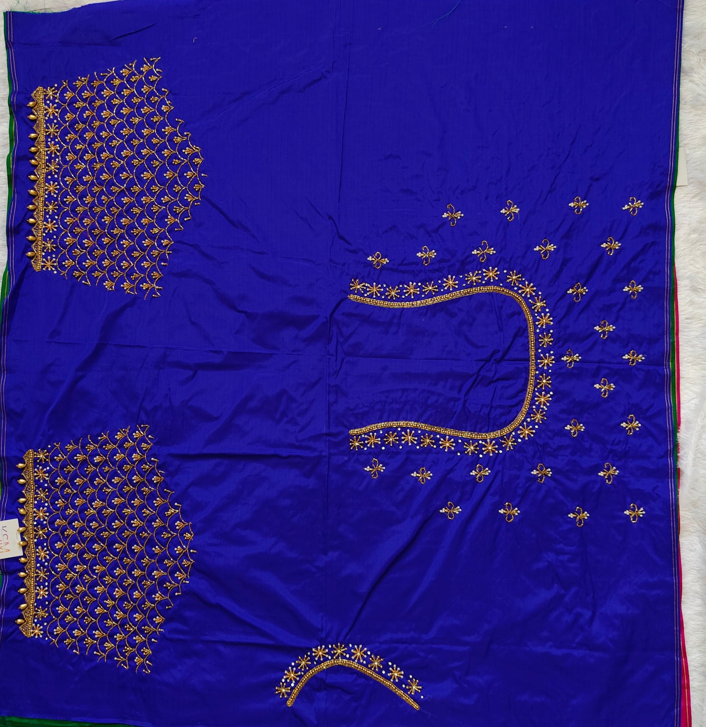 HKRF23 Royal Blue Maggam Work Blouse