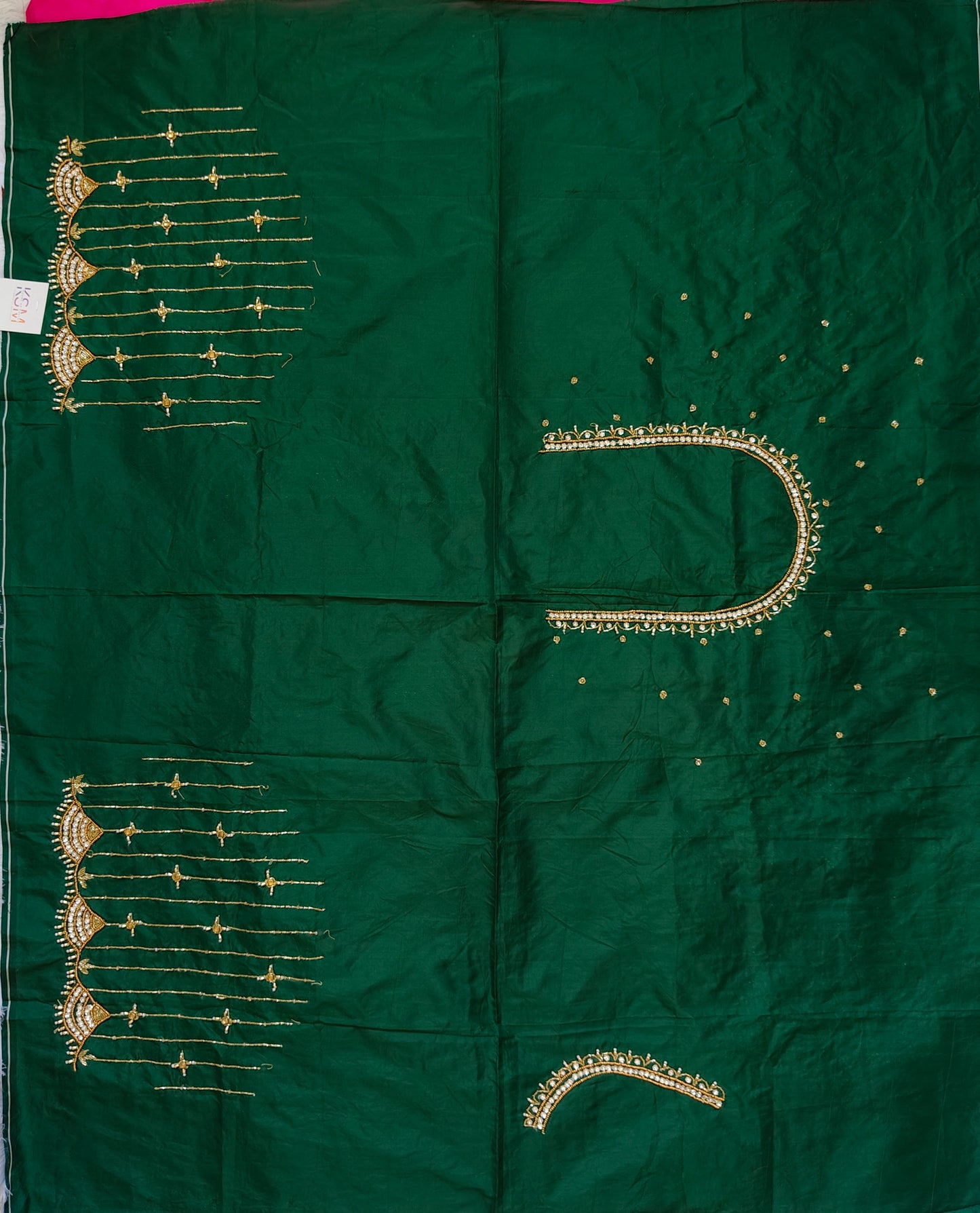 HKK04 Dark Green Maggam Work Blouse