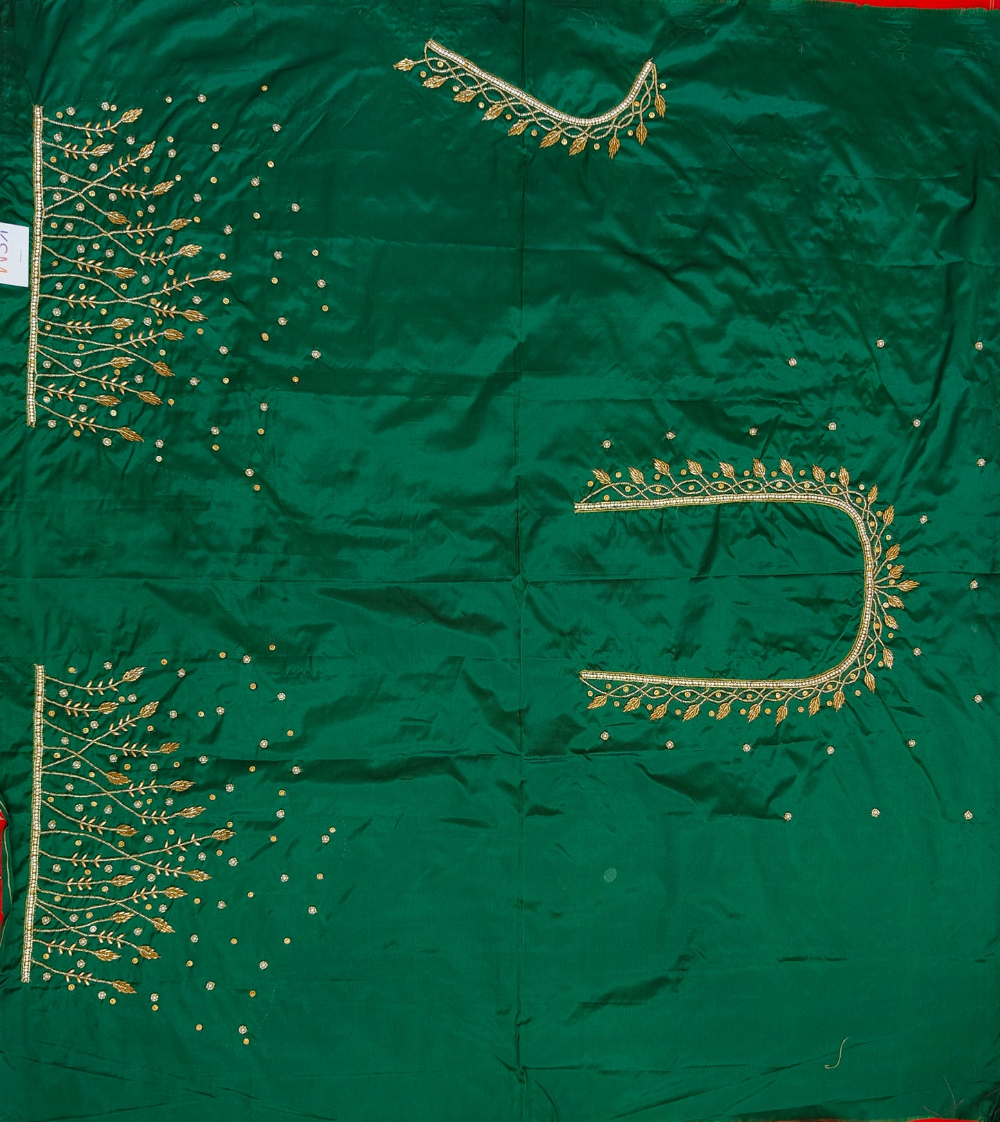 HKRF18 Dark Green Maggam work blouse