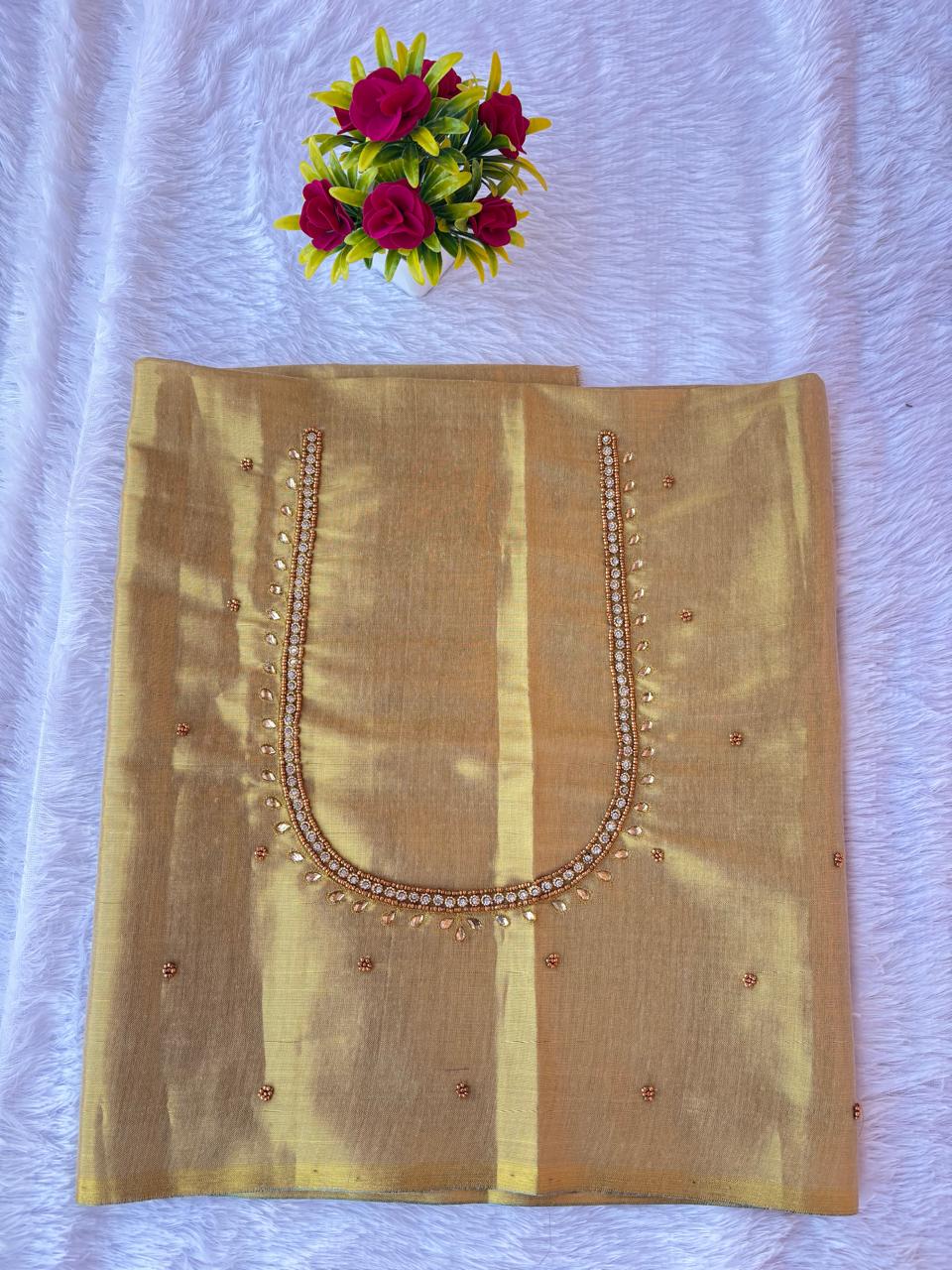 HKRF04 Gold Maggam Work Blouse