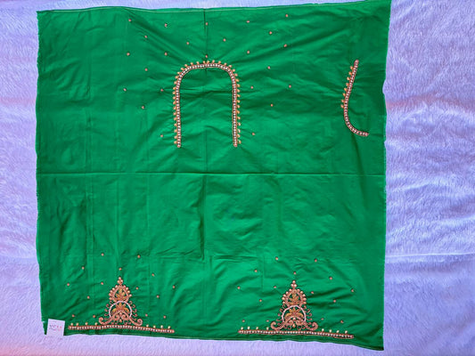 HKRF03 Green Maggam Work Blouse