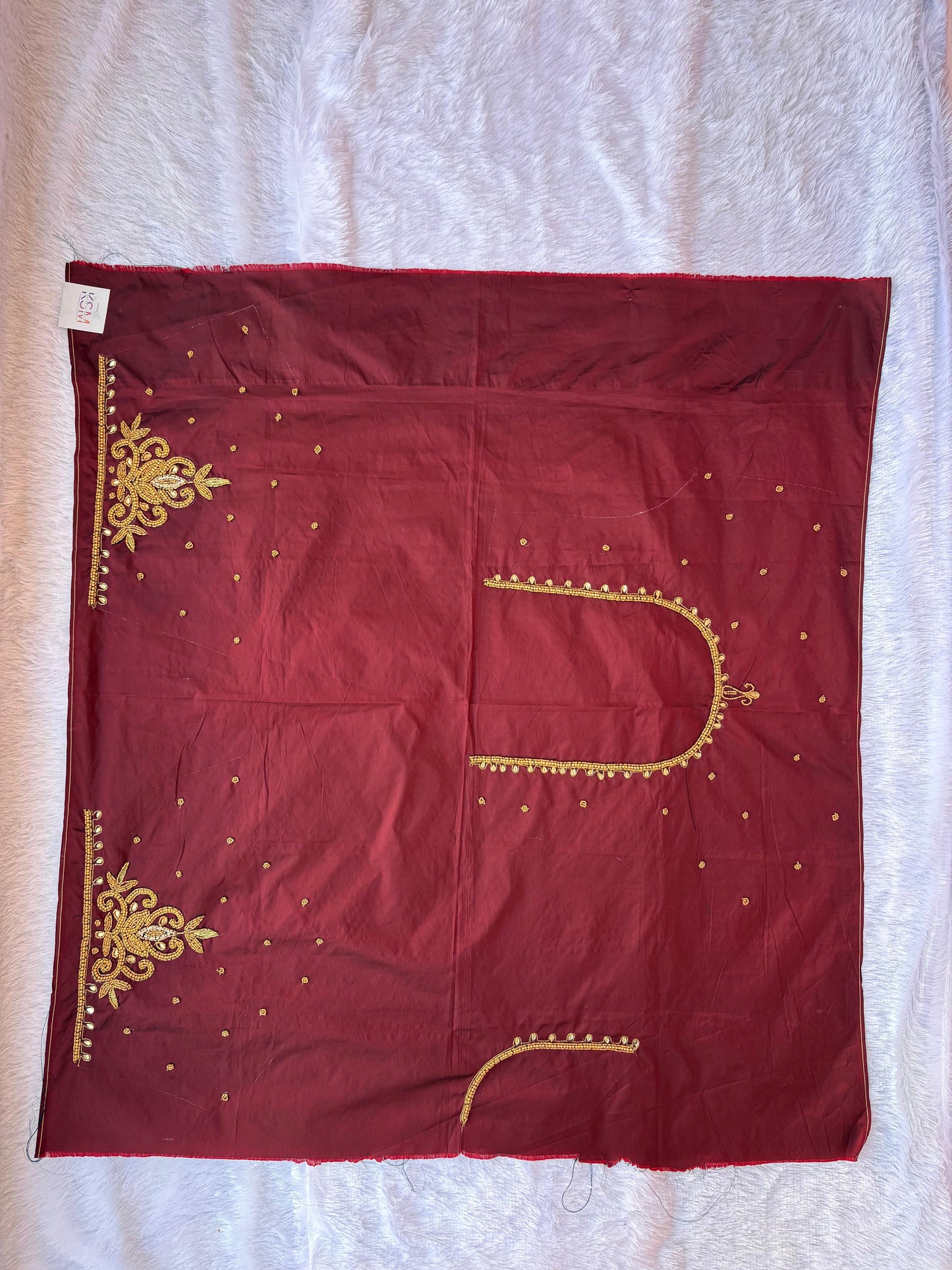 HKRF02 Brown Maggam Work Blouse