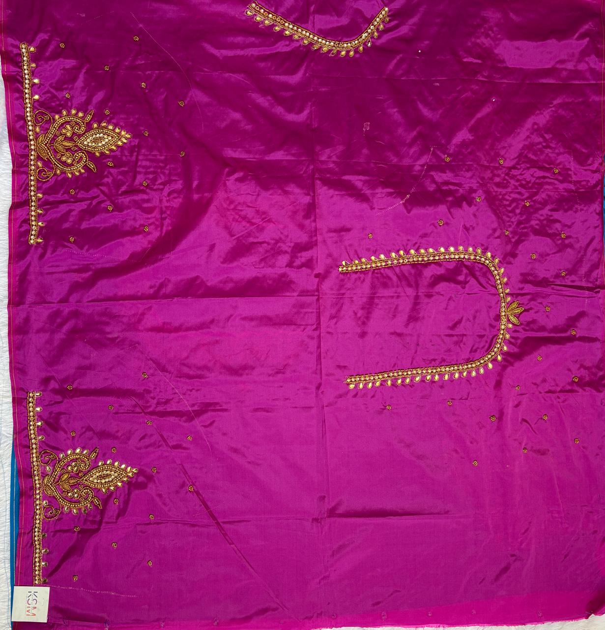 HKRF05 Magenta Pink Maggam Work Blouse