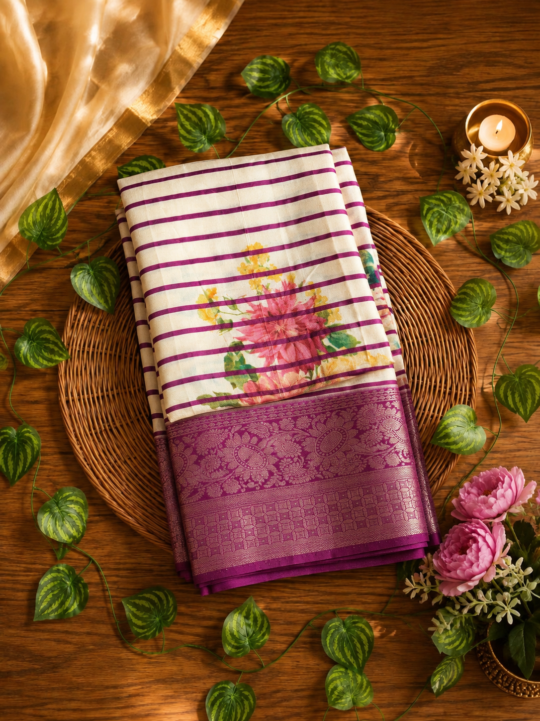 Premium Mysore Crepe Silk saree HK38