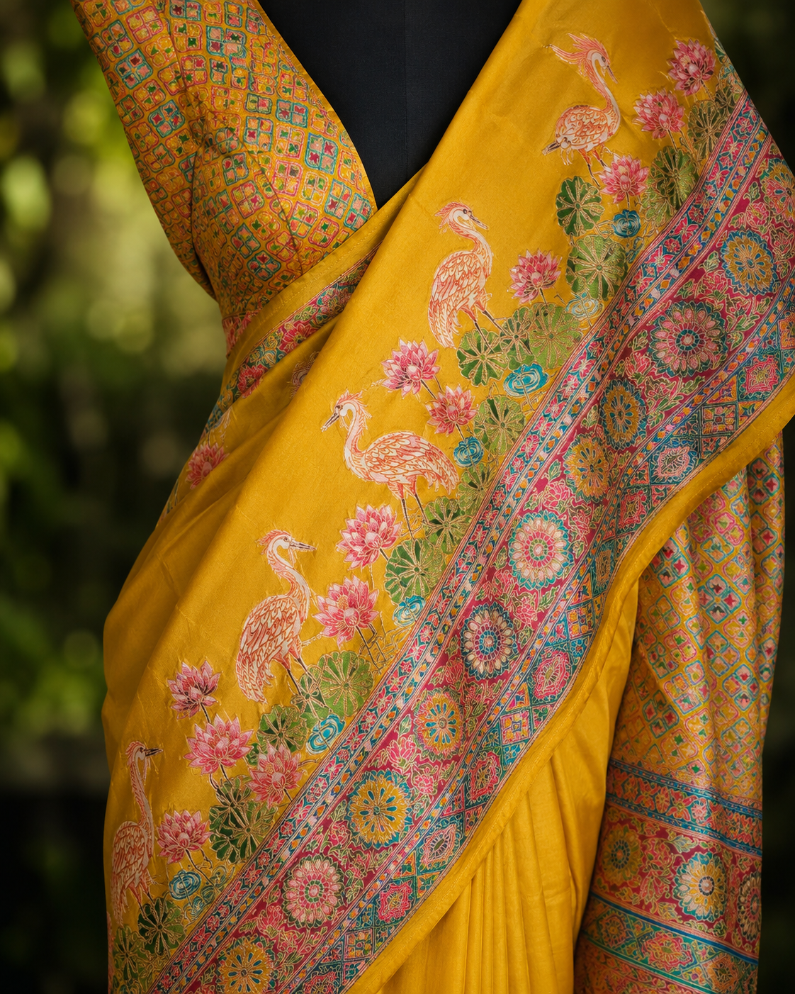 Yellow Pashmina Kashmir Emporium Signature Rankad Saree KSM29