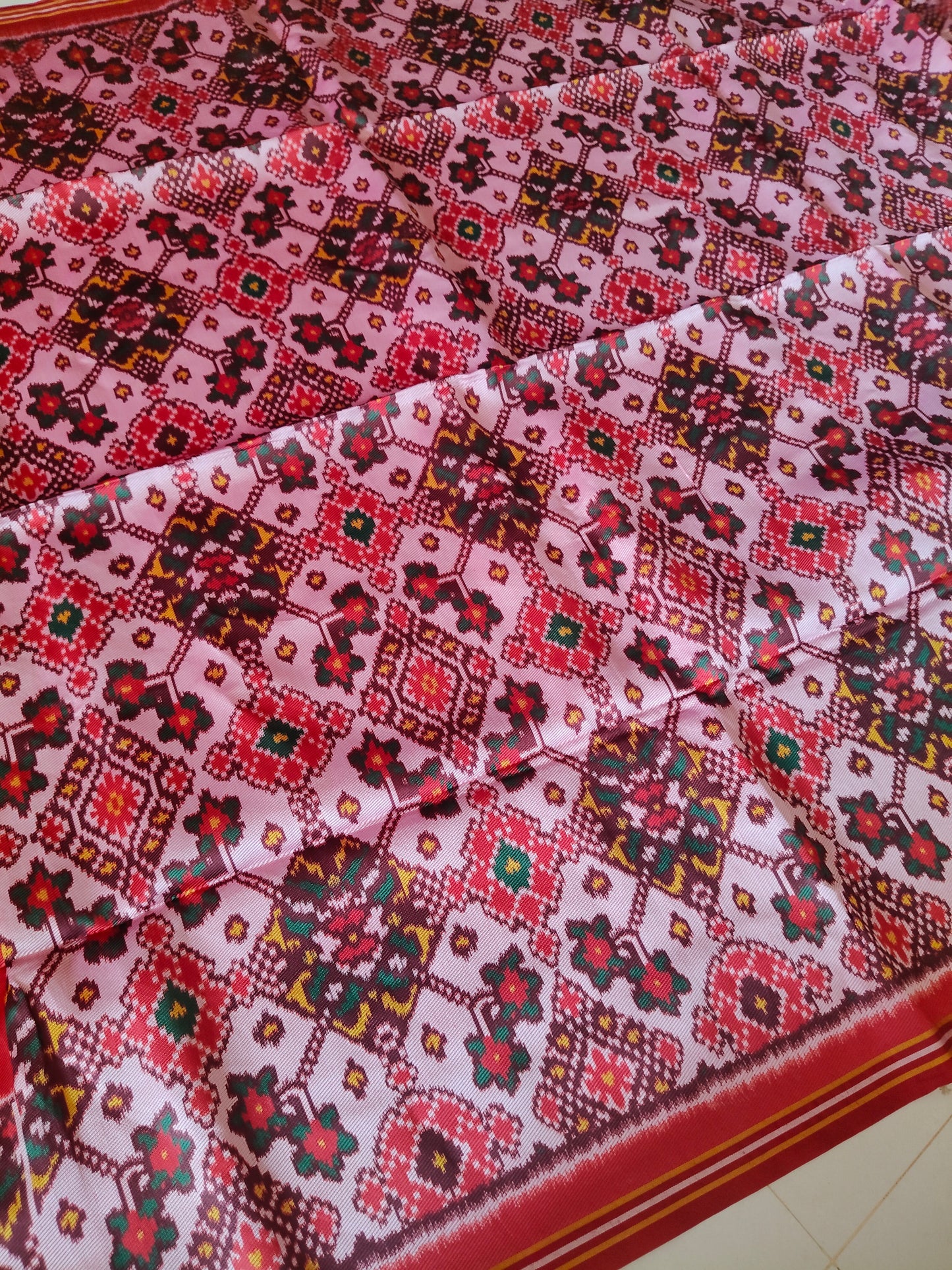 Red Patola Pattu Silk Saree for Women HK31