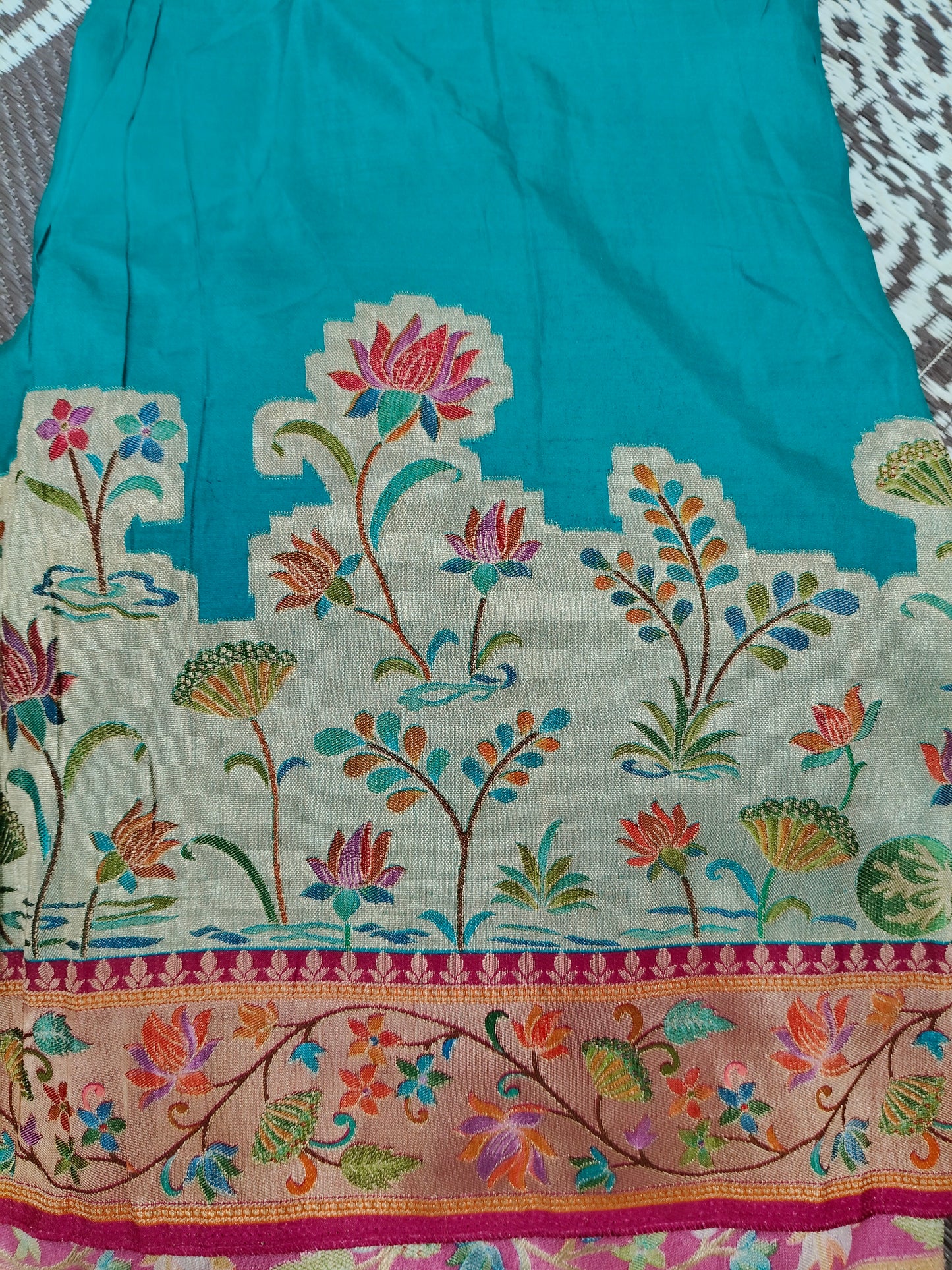 Blue Pashmina Kashmir Emporium Signature Rankad Saree KSM30