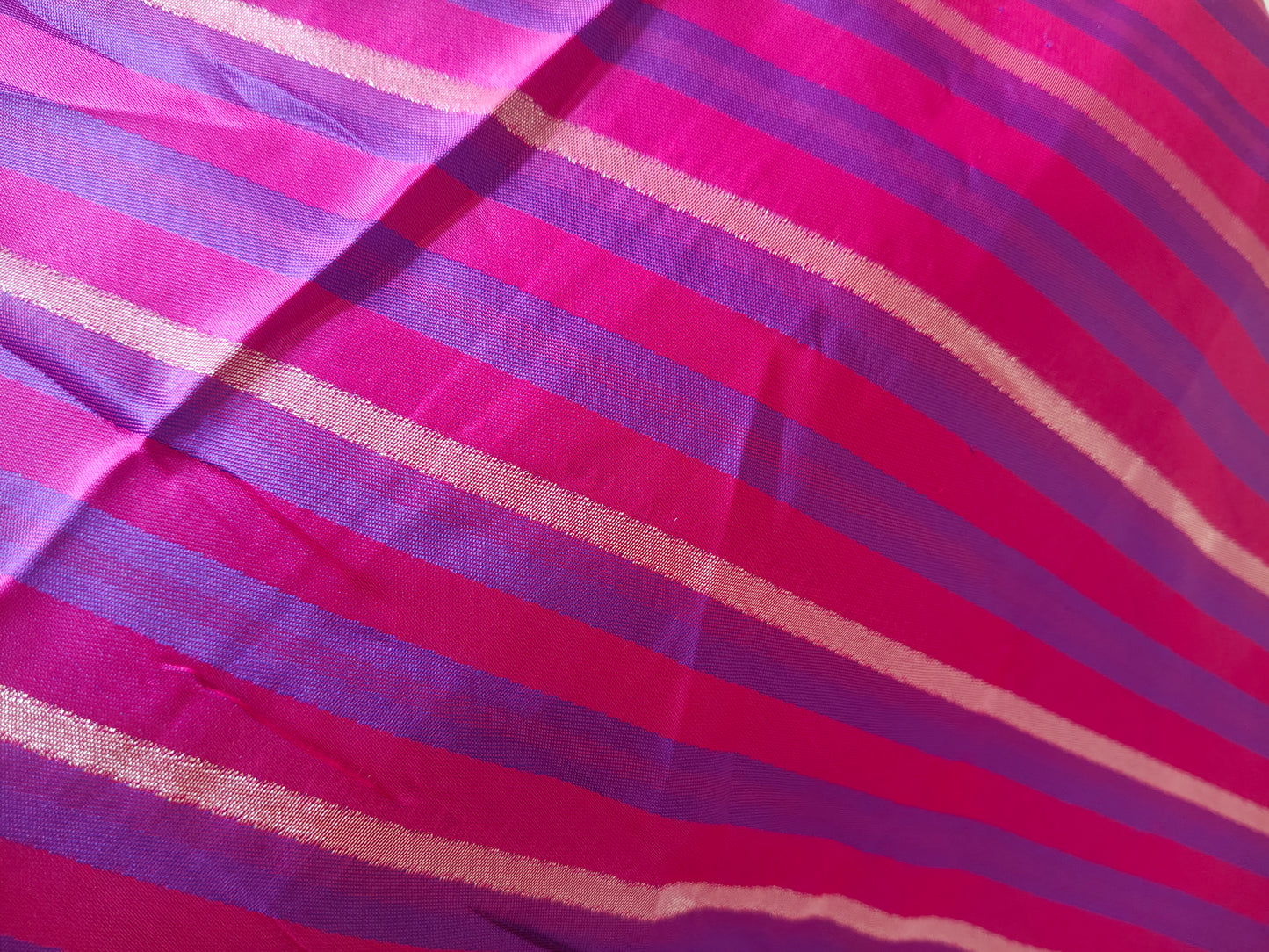Radiant Pink & Royal Purple Kanchipuram-Inspired Silk Saree KSM31